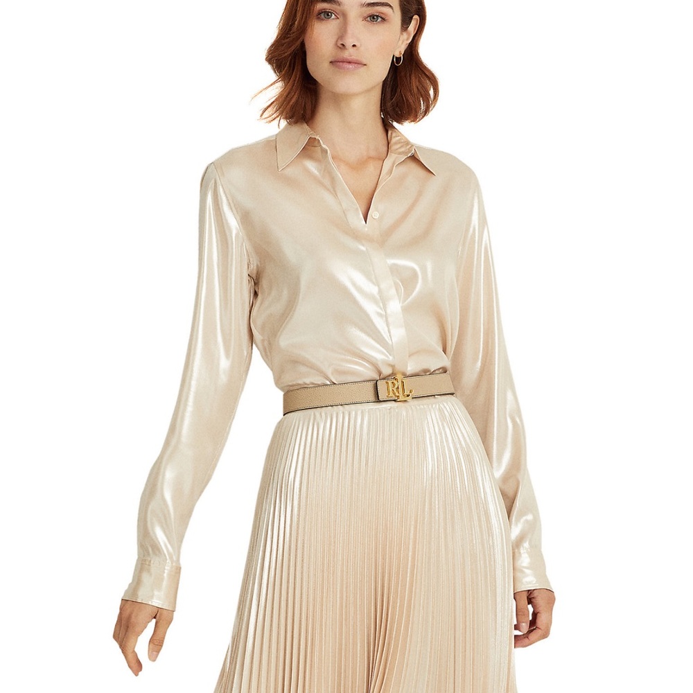 Lauren Ralph Lauren Satin Buttoned Up Shirt